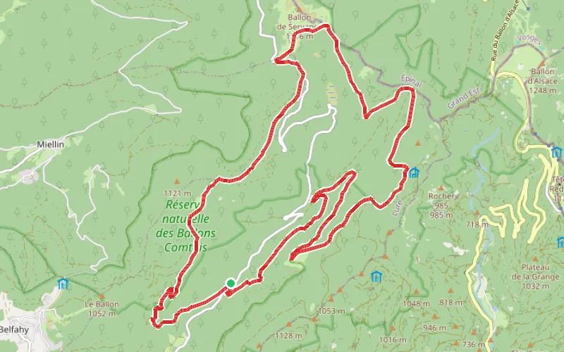 Tracé du parcours Le Ballon de Servance