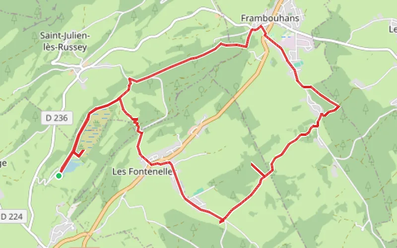Tracé du parcours La tourbière du Crugnot à Bonnétage