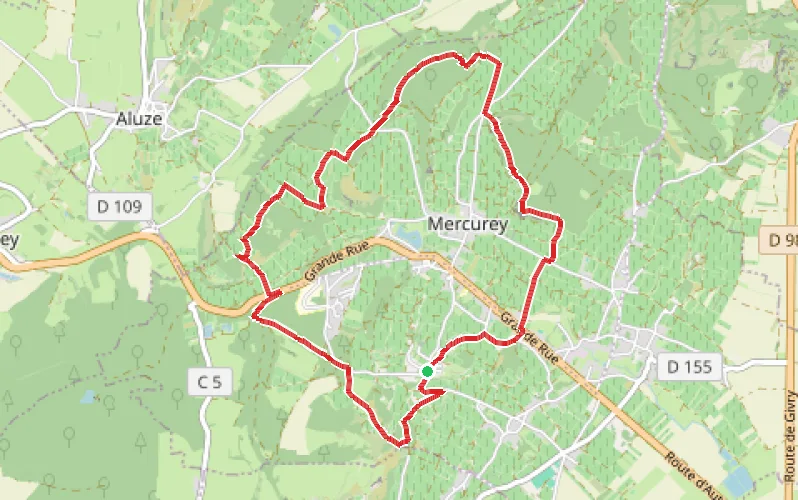 Tracé du parcours Autour de Mercurey