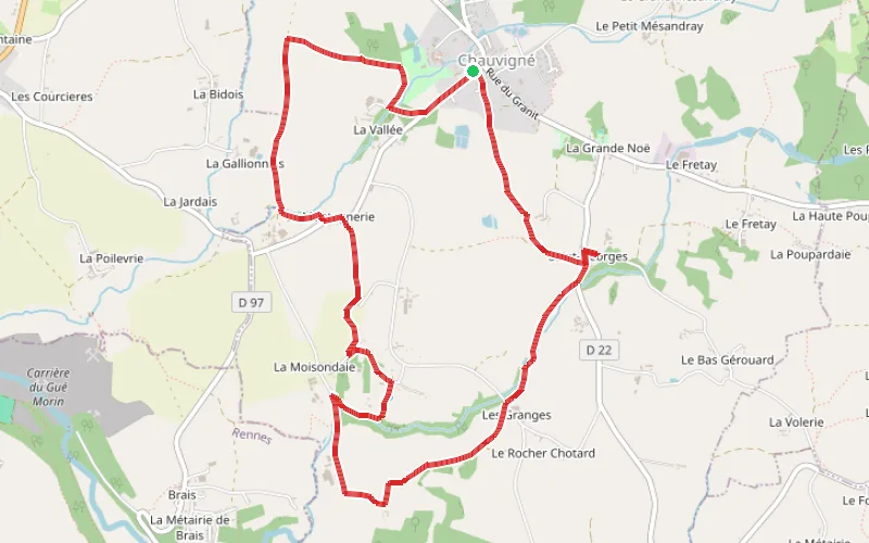 Tracé du parcours Le circuit de Saint-Georges à Chauvigné