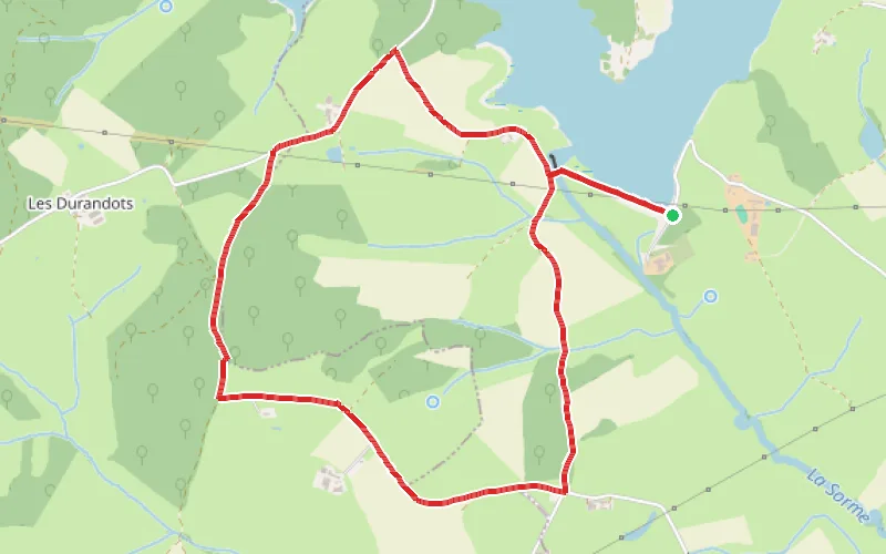 Tracé du parcours La Sorme depuis la digue