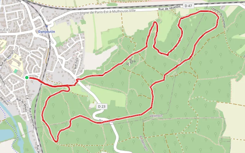 Tracé du parcours Le Bosmont