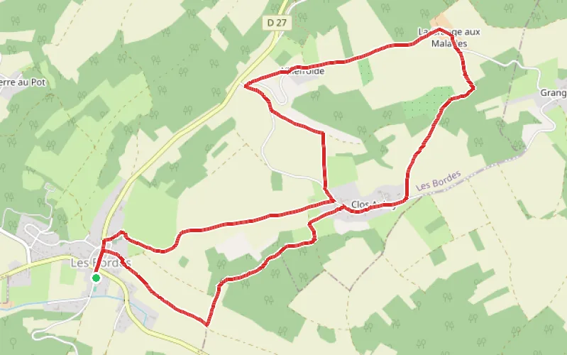 Tracé du parcours Circuit du maquis Bourgogne autour des Bordes