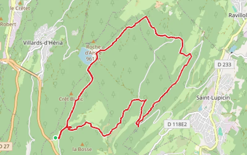 Tracé du parcours Le belvédère de la Scia
