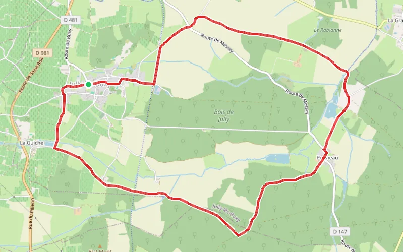 Tracé du parcours Le Château du Ponneau
