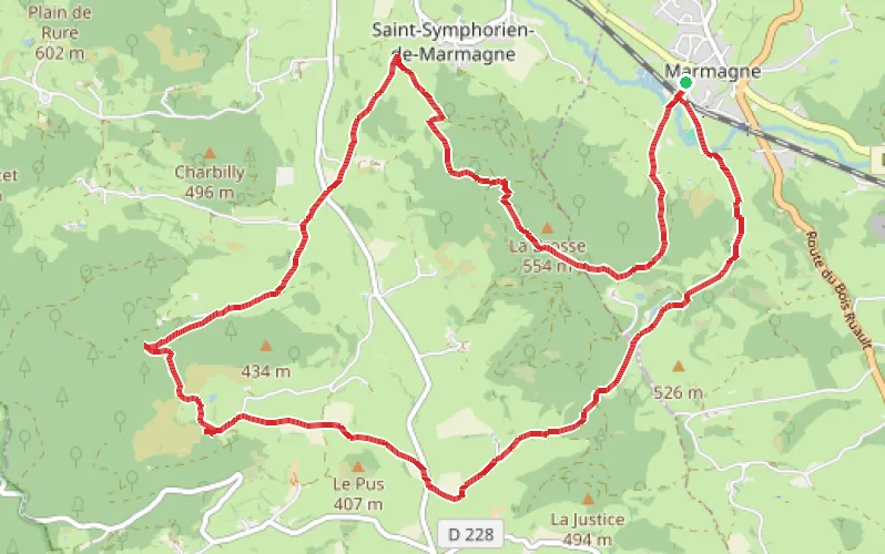 Tracé du parcours De la vallée du Mesvrin à la vallée de la Brume