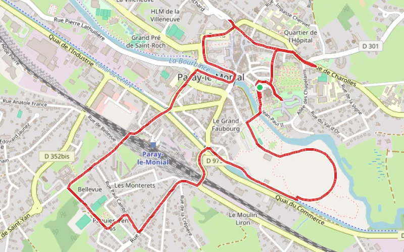 Tracé du parcours Circuit parcs et jardins de Paray-le-Monial