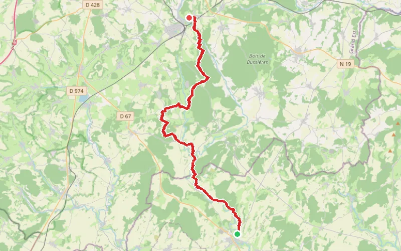 Tracé du parcours Champlitte - Torcenay