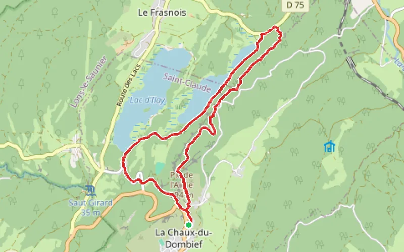 Tracé du parcours Pic de l'Aigle et Belvédère des Quatre Lacs