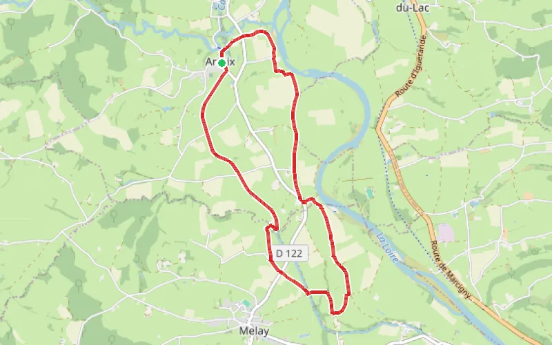 Tracé du parcours Balade des eaux calmes à Artaix