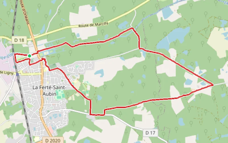 Tracé du parcours La Sologne autour de la Ferté-Saint-Aubin