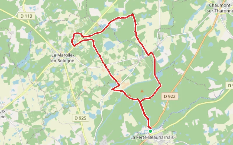 Tracé du parcours La Noue par le Chemin des Dames