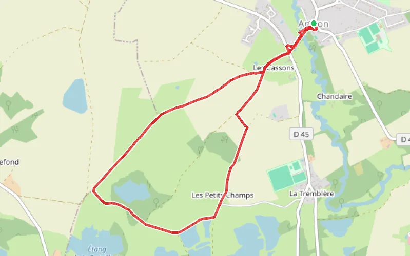 Tracé du parcours Balade dans la campagne d'Arthon