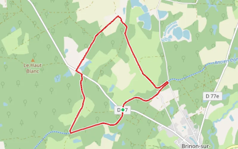 Tracé du parcours Boucle du Vieux Perroi à Brinon