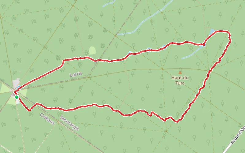Tracé du parcours Sentier des Sources dans la Forêt d'Orléans