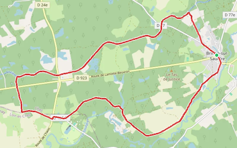 Tracé du parcours Le canal de la Sauldre depuis Brinon-sur-Sauldre