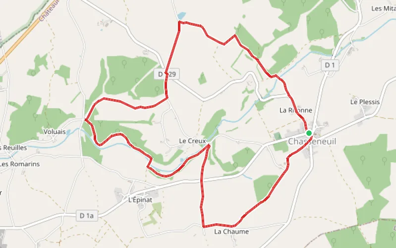 Tracé du parcours La Vallée du Bouzanteuil