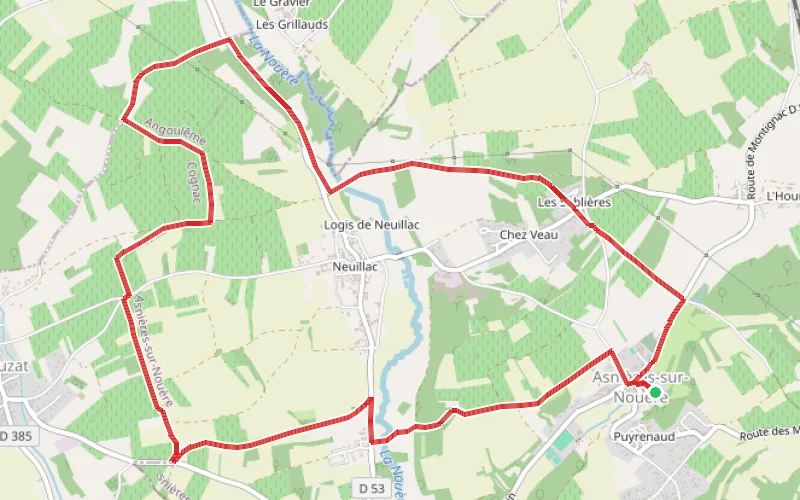Tracé du parcours Sur les traces du P'tit Rouillat