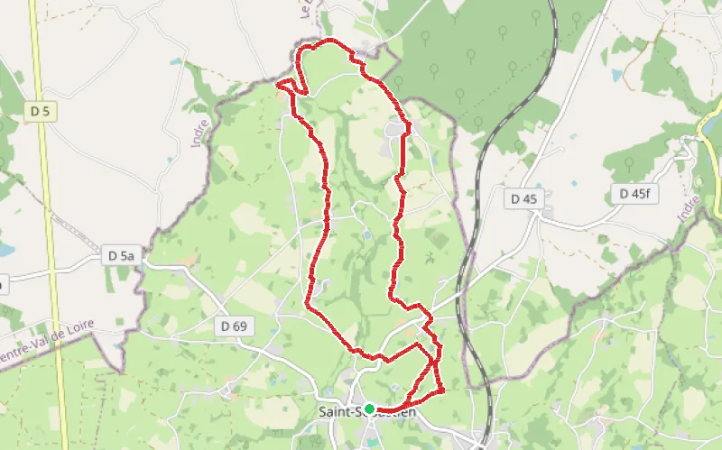 Tracé du parcours La Vallée de l'Abloux à Saint-Sébastien