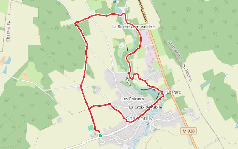 Tracé du parcours Circuit de La Choisillette à Charentilly