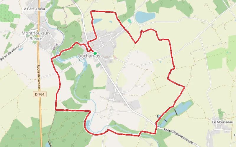 Tracé du parcours Bords de la Bièvre depuis Ouchamps