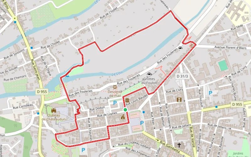Tracé du parcours Les vieux quartiers de Châteaudun