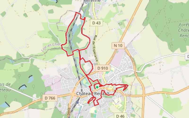 Tracé du parcours Le circuit des Tanneries et des 5 moulins au départ de Château-Renault