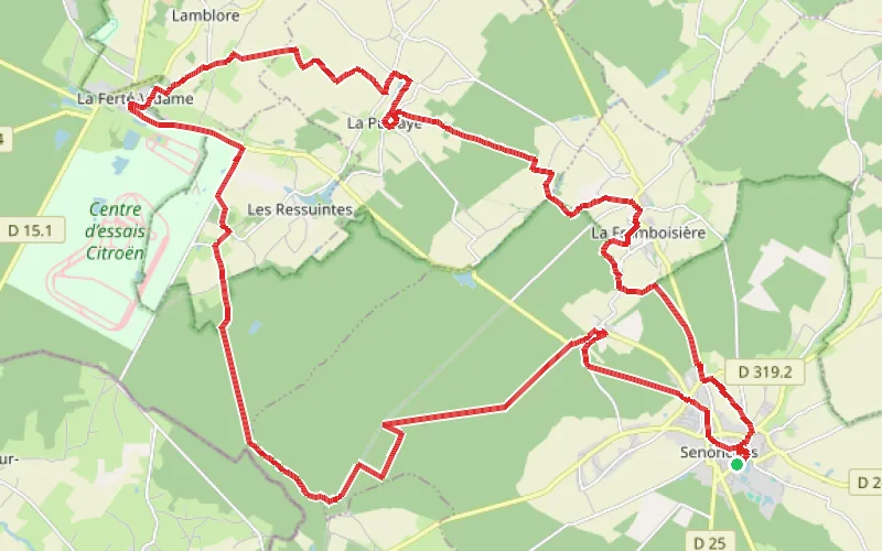 Tracé du parcours Un week-end chez le Duc de Saint-Simon
