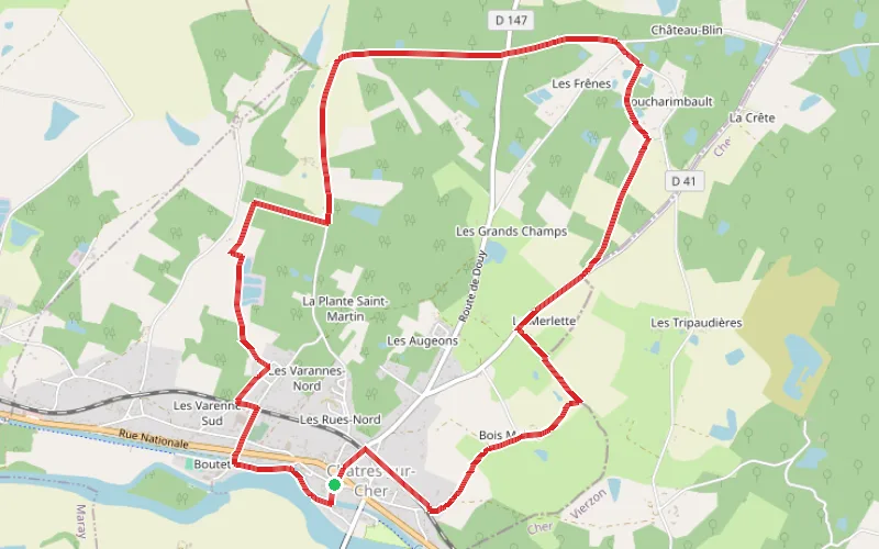 Tracé du parcours Chemin de Boucharimbault à Châtres-sur-Cher