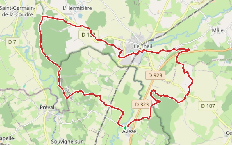 Tracé du parcours L'usine Abadie, la tuilerie des Saules et la vallée de la Jambette
