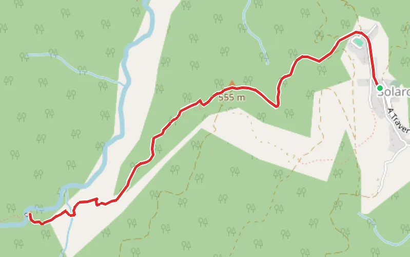 Tracé du parcours De Sulaghju au Ruisseau de Rùvoli