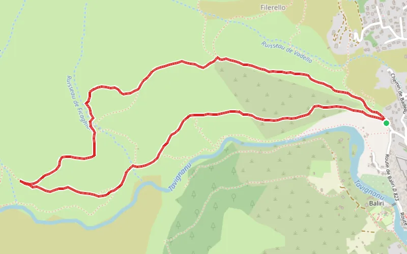 Tracé du parcours La petite arche de Ficaghjola
