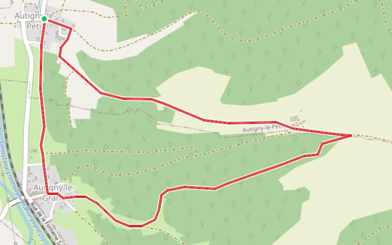 Tracé du parcours Boucle d'Autigny