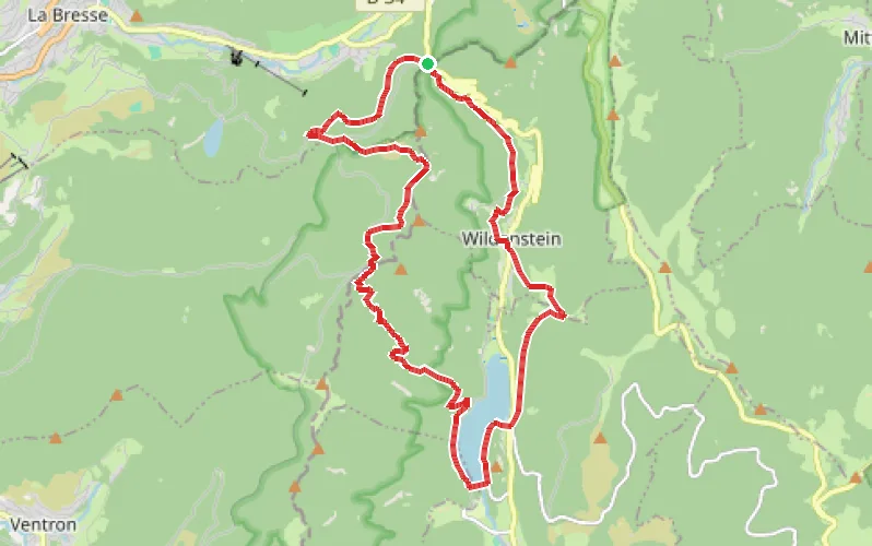 Tracé du parcours Du Bramont à Wildenstein