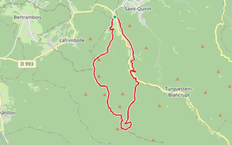 Tracé du parcours Le grand Rougimont-Chte Turquestein-Roche aux fées