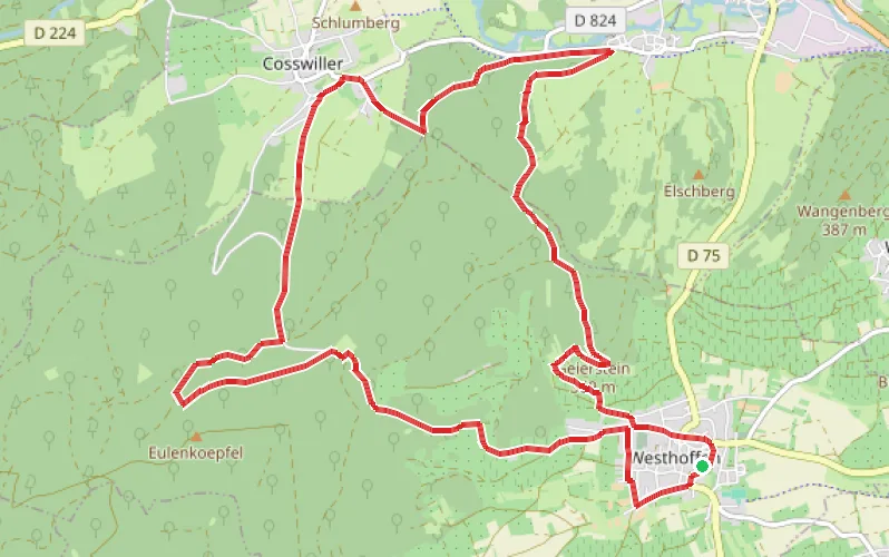 Tracé du parcours Sur les hauteurs de Westhoffen