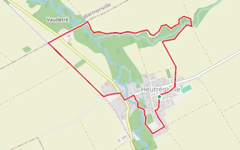 Tracé du parcours Heutrégiville et son moulin