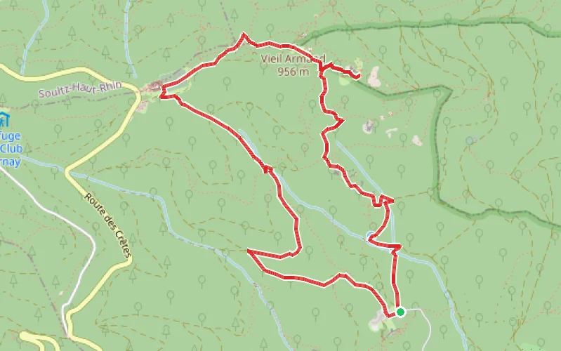 Tracé du parcours Les tranchées Sud du Hartmannswillerkopf