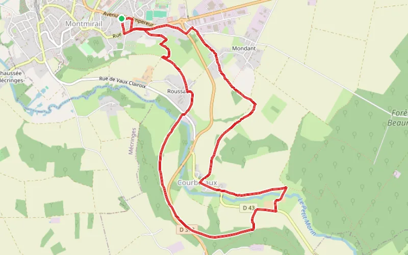 Tracé du parcours La Ferme de la Grâce et Courbetaux