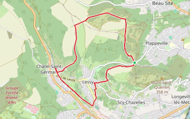 Tracé du parcours Le Mont Saint-Quentin - La petite boucle