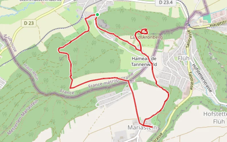 Tracé du parcours Circuit du Sundgau à Leymen