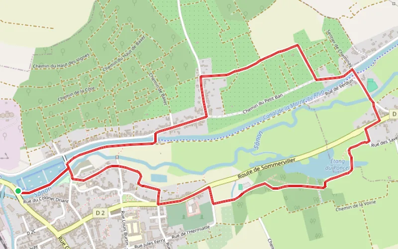 Tracé du parcours Port, étang et Chapelle Notre-Dame de Grâce