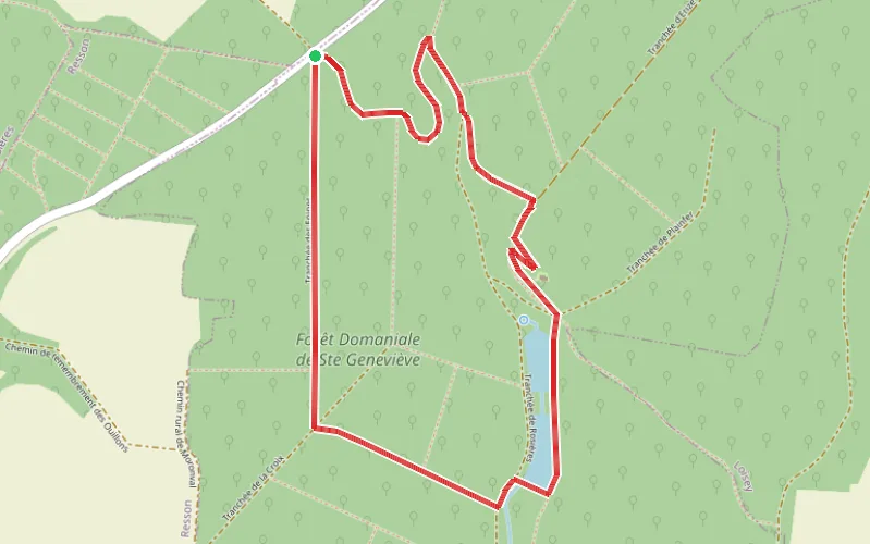 Tracé du parcours Dans les forêts de Sainte-Geneviève
