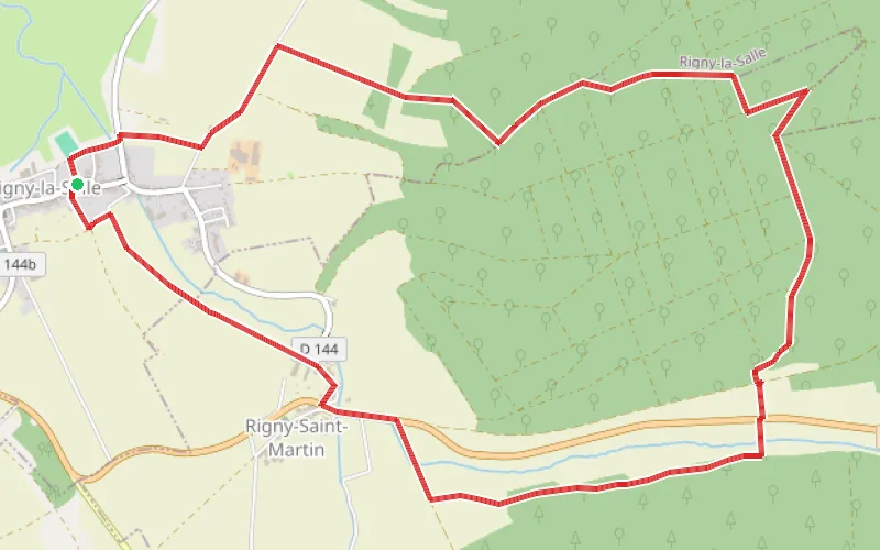 Tracé du parcours Autour de Rigny-la-Salle