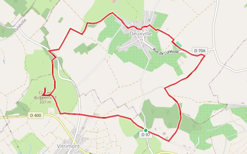 Tracé du parcours Le Léomont