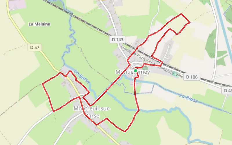 Tracé du parcours Circuit de la Barse