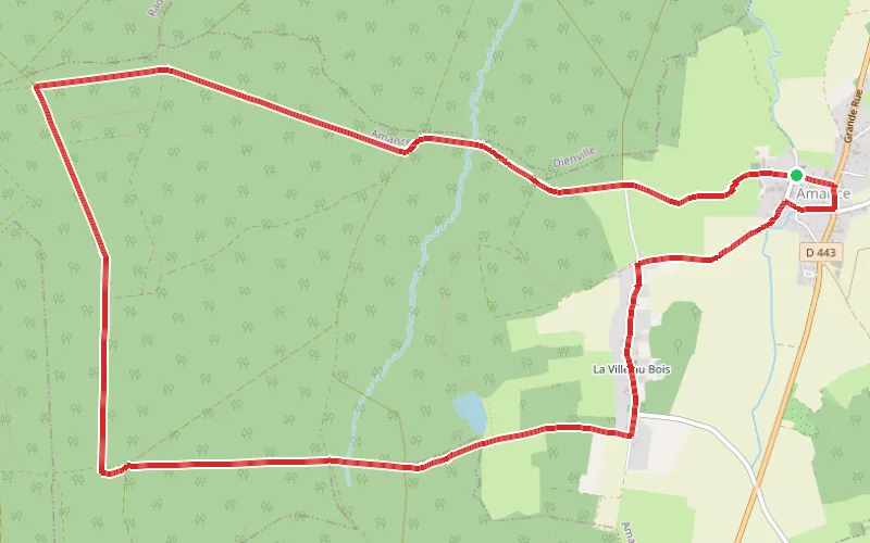 Tracé du parcours Sur les traces de l'argile au départ d'Amance
