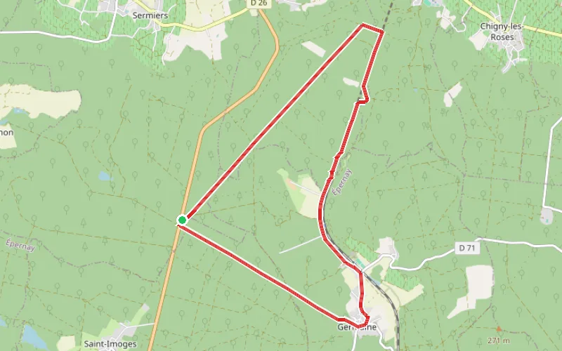 Tracé du parcours Montagne de Reims - Le Cadran