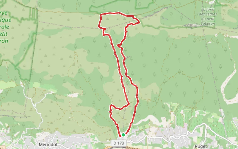 Tracé du parcours Vallon du Dégoutau - Rochers des Onze Heures