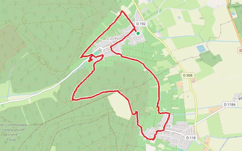 Tracé du parcours Mirabelles et raisins dans le Toulois